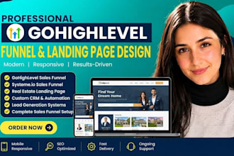 gohighlevel sales funnel, systeme io sales funnel, real estate landing page