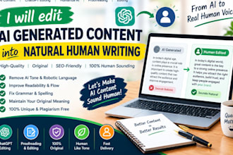 edit ai generated content into natural human writing