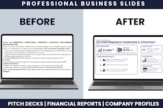 design a modern corporate investor pitch deck presentation