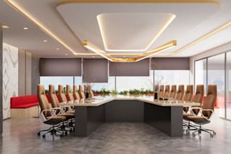 remodel office interior,open plan workspace,modern conference room,optimized led
