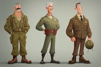 draw historical military illustrations, soldiers and uniform