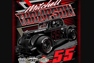 make a retro car racing t shirt logo with vintage motorsport artwork