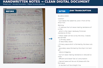 transcribe handwritten notes and scanned documents into word