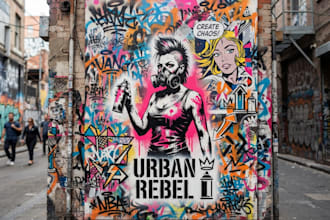 design wall art and mural in graffiti street art