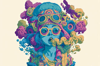 create psychedelic trippy illustration