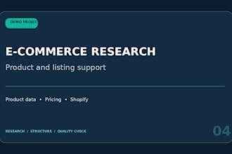 research products and prepare shopify product listing data