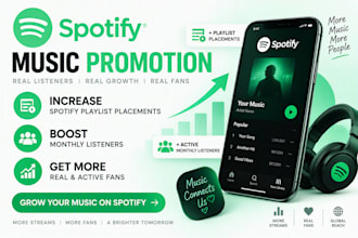 spotify music promotion increase spotify playlist and active monthly listeners