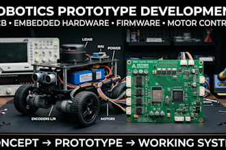 build robotics prototype, robot pcb, embedded hardware and firmware