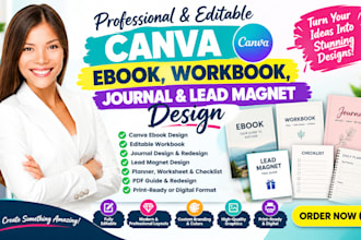 design canva ebook editable workbook design canva journal redesign lead magnent