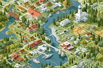 create unique vector isometric illustration