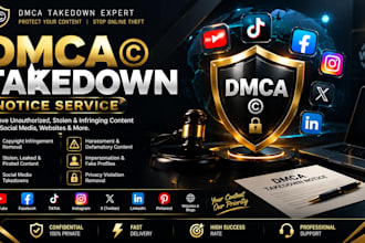 send dmca takedown notice to facebook tiktok instagram youtube under dmca