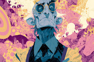 create colorful psychedelic and trippy style illustration