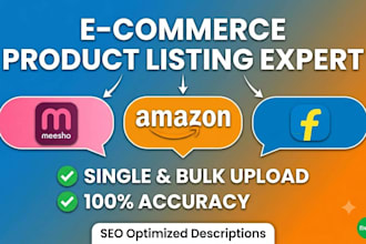 do product listing and cataloging meesho, amazon, and flipcart