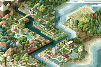 draw a unique vector or isometric map
