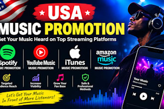 usa spotify music promotion youtube music itunes  music promotion amazon music