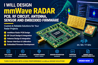 design mmwave radar pcb, rf circuit, antenna, sensor and embedded firmware
