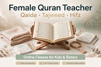 be your female quran tutor for quran classes with tajweed and hifz