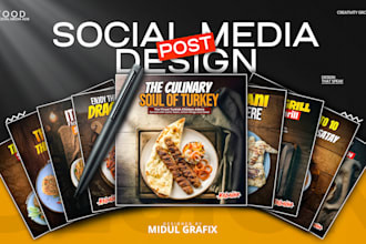 design professional food and restaurant social media posts