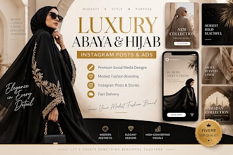 design luxury abaya hijab modest fashion instagram posts and ads