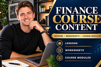 create financial literacy course content with lessons and manual worksheets