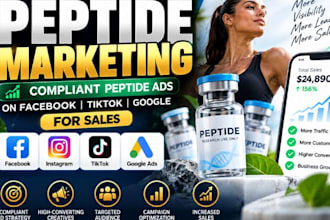 do peptide marketing, compliant peptide ads on facebook tiktok google for sales