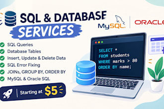 write sql queries and create database tables