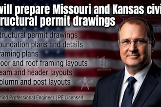 prepare missouri and kansas civil structural permit drawings