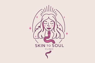 design cosmetic clinic skin care service logo