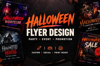 design a halloween flyer, party flyer or event poster