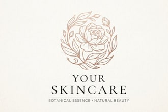 design elegant skincare flower logo for you