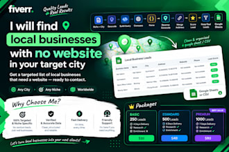 find local businesses with no website in your target city