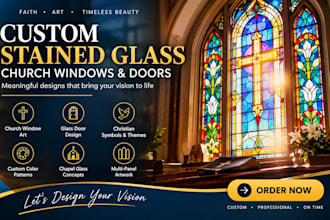 design custom stained glass church windows and doors