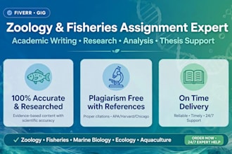 write zoology and fisheries assignment and articles accurate and researched