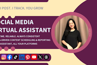 social media virtual assistant scheduling content calendar reports