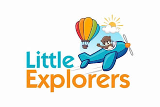 design premium adventurous fun kids toys logo