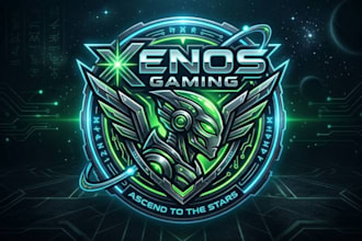 design complete alien gaming brand logo