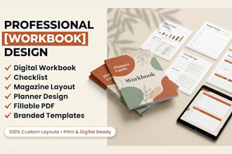 create a digital workbook, checklist, magazine, lead magnet and planner design
