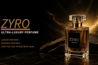 design ultra luxury perfume ad posters, product mockup, and brand ads