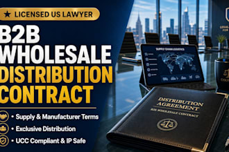 draft b2b wholesale agreement and distribution contract as a lawyer