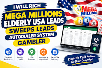 rich mega millions elderly USA leads, sweeps leads, autodialer system, gambler