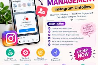 do social media management, unfollow instagram, twitter followings, delete posts