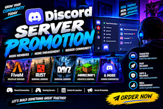 promote your discord server for fivem rust dayz minecraft gaming discord growth