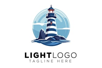 create a premium custom and unique lighthouse logo design for your
