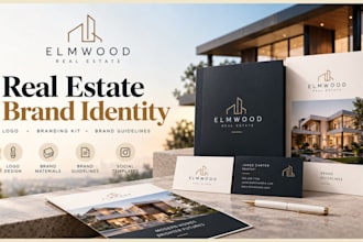 design real estate brand identity, realtor branding kit and brand guidelines