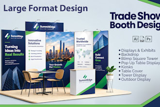 design trade show booth graphics, backdrops, banners exhibition stand, tent