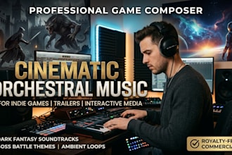 compose a dark fantasy orchestral soundtrack with seamless loops for your game