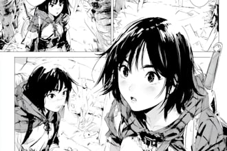 anime manga comic book illustration, light novel manga