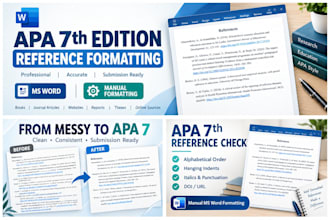 format and edit your reference list in apa 7th edition