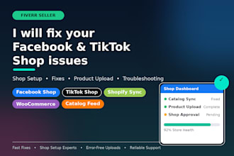 fix facebook shop and tiktok shop issues store setup and product upload