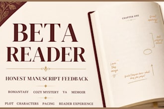 romantasy beta reader cozy mystery beta reader ya memoir beta reader